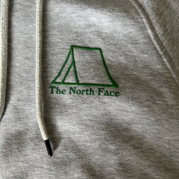 The North Face Gray Hoodie with Green Logo - Picture 2 of 5